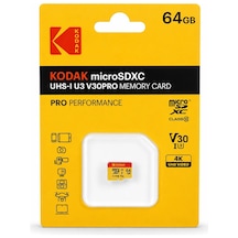 Kodak 64gb Micro Sdxc Uhs-ı U3 V30 Pro 100mb/s + 70mb/s Hafıza Kartı