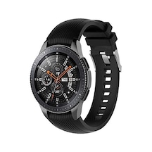 Samsung Galaxy Watch Gear S3 / 46mm / 3 45mm İle Uyumlu Kordon Çizgili Silikon Kordon