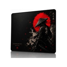 Baskılı Dijital Tasarımlı Oyuncu Mouse Pad, Kaymaz Taban, Dikişli Gaming Mouse Pad Samurai 50x40 Cm