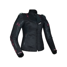 Prosev Ce3400 Motosiklet Montu Kadın 4 Mevsim Oxford 600-d Dayanıklı Deri Kumaş Motorcu Mont Women Black
