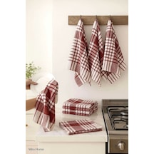 10 Lu Lüks Bulaşık Kurulama Bezi Ve Mutfak Peçetesi 50x70 Cm Daily Bordo Çok Renkli