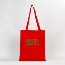 Boston Celtics Yazı Kırmızı Gabardin Bez Çanta