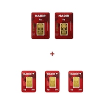 Nadir Gold 24 Ayar 13 Gram Külçe Altın 2 Adet 5 Gram Külçe Altın + 3 Adet 1 Gram Külçe Altın