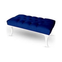 100 Cm Kapitoneli Ayak Ucu Kapı Önü Antre Bench Puf Koyu Mavi