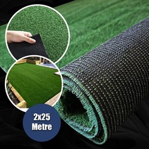 7 Mm Çim Halı 2x25 Metre Suni Dekoratif Çim Halı Kaydırmaz Tabanlı Yapay Çim Paspası