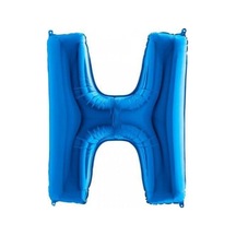H Harf Folyo Balon Mavi 100cm Mavi