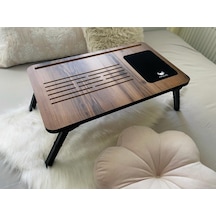 Axolotl Foldaway Telefon Ve Tablet Bölmeli Katlanır Ayaklı Laptop Sehpası Notebook Bilgisayar Ç Kahverengi