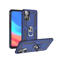 Oppo A36 Kılıf Kamera Koruyucu Manyetik Standlı Tank Koruma Pazarplus Mavi