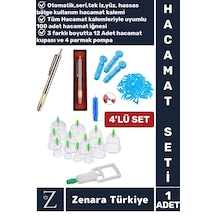 Otomatik Seri Hacamat Kalemi 100 Adet İğne 12 Adet Kupa 4 Parmak Pompa 4'lü Premium Hacamat Seti