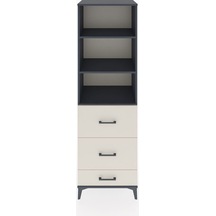 Hyperion Dolap 3 Raflı 3 Çekmeceli 60x44x195 Antrasit-aytaşı Antrasit