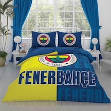 Taç Fenerbahçe Parçalı Logo Pamuk Nevresim Takımı Sarı Lacivert