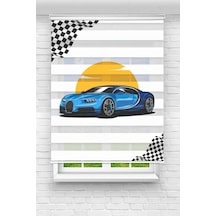 Perdeoutlet38 Baskılı Renkli Mavi Araba Dijital Baskılı Zebra Perde-cocuk Odası-stor Perde Model:tyc34d2a1a11878a9ed536500 Çok Renkli