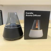 Techbloom Hmlo Gerçekçi Alev Mum Isıtıcı Ve Ses Dalgası Nemlendirici Black A9 Otomatik Kapanma Usb Aromaterapi Difüzör Ev Ofis Yatak Odası İçin