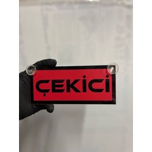 Kırmızı Renk Üzeri Siyah Renk Çekici Yazılı Vantuzlu Cam Süsü