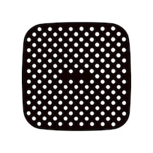 Air Fryer Kare Model Pişirme Matı 21,5 Cm Siyah Yeniden Silikon Fritöz Air Fryer Yapışmaz Silikon Si Diğer