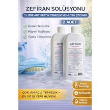 Zefiran Solüsyonu 1 Litre 2 Adet Set Antiseptik Hijyen Ve Çok Amaçlı Temizlik Solüsyonu