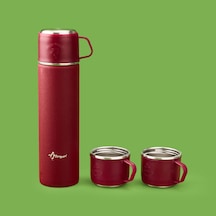 Bardaklı Termos Seti - Bordo - 500 Ml Çok Renkli