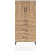 Arges Dolap 2 Raflı 4 Çekmeceli 2 Kapaklı 88x30x182 Aytaşı-çam Aytaşı
