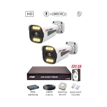 Fury 2 Kameralı Ip Güvenlik Kamerası Seti Sesli 4mp Gece Renkli Su Geçirmez 1506s 320gb