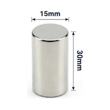 2 Adet - 15x30 Mm Neodyum Mıknatıs Neodim Magnet Yuvarlak