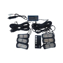 17 Fonksiyonlu Çakar Lamba 12-30v 24 Led 6 Adet Sarı Sarı Set / Lapa549-1