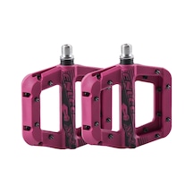 Enlee Renkli Çivili Kaymaz Platform Pedal Mtb Rulmanlı Plastik Alüminyum Pedal Ultra Hafif Mor