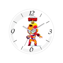 Brawl Stars Max Çap 30cm Sessiz Akar Bombeli Gerçek Cam Duvar Saati Çok Renkli