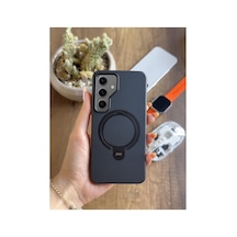 Samsung Galaxy S24 Uyumlu Karbon Desenli Standlı Ve Magsafe Uyumlu Kılıf Soocase700