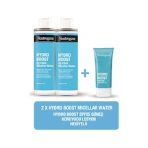 Neutrogena Hydro Boost Üç Etkili Micellar Water Makyaj Temizleme Suyu 400 Ml X 2 Adet + Hydro Boost Spf25 Nemlendirici Krem 50 Ml