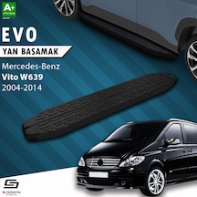 S-dizayn  Vito W639 Kısa Şase Evo Siyah Yan Basamak 233 Cm 2004-2014 A+ Kalite