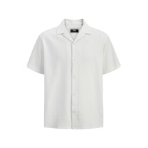 Jack & Jones Jcofusıon Performance Resort Erkek Kısa Kollu Yazlık Gömlek Krem