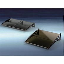 Kapı Üstü Sundurma 100x120 Cm Ant. Gri Ayak 3mm Solid Gri Levha