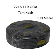Yeşim Kablo 2x1.5 Ttr Cca Çok Telli Tam Kesit Siyah Renk Kablo 100 Metre