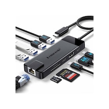 Lemorele Tc93 10 İn 1 Type-c Hub Çoklayıcı Multiport Dock Station - Gigabit Ethernet Rj45 , 4k Hdmı Görüntü, 100w Pd Hızlı Şarj Adaptör