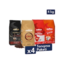 Qualità Oro + Qualità Rossa + Suerte + Espresso Barista Gran Crema Çekirdek Kahve 1 Kg 4'lü Paket