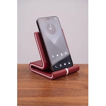 Vero Kırmızı Üzeri Beyaz Şeritli Masaüstü Telefon Tutucu Ve Tablet Standı - Modern Oyuncu Aksesuarı