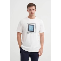 Cazador 4117 Bisiklet Yaka T-shirt Ekru