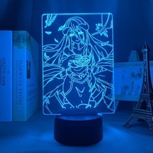 Goldenqian Anime Led Işık Derebeyi Albedo Yatak Odası Dekoru Için Gece Lambası Manga Doğum Günü Hediyesi Odası 3d Gece Lambası Derebeyi 7s051k Siyah