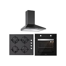 Silverline BO6501B01 - CS5349B01 - 2240 Conic 60 Siyah Ankastre Set