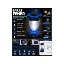 Şarjlı Güneş Enerjili Led Fener Kamp Lambası Taşınabilir Acil Durum Işığı Mavi - 870544666 Mavi