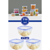 275 Ml Contalı Kilitli Sızdırmaz Hava Almaz Saklama Kabı Kahvaltılık 3 Lü Set 275mlx3 Adet Plastik Diğer