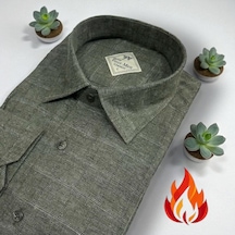 Klasik %100 Cotton Uzun Kollu Terletmeyen Kışlık Flanel Terletmeyen Tek Cepli Gömlek Regular Kalıp Yeşil Klasik %100 Cotton Uzun Kollu Terletmeyen Kışlık Flanel Terletmeyen Tek Cepli Gömlek Regular Kalıp Yeşil