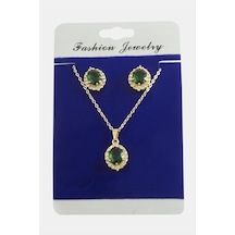 Oval Zirkon Taşlı Set Kolye 11 87697342