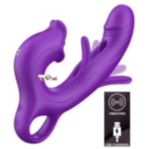 Erofoni Otomatik Dil Hareketli Klitoris Emici 3 Motorlu 19 Cm Usb Şarj Su Geçirmez Teknolojik Titreşimli Dildo Vibratör