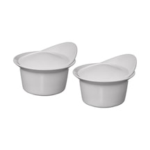 Färgklar Mat Açık Gri 15x13 Cm Fırın-servis Kabı 2 Adet, Kapaklı Gri