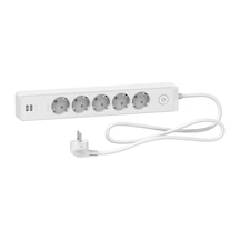 Schneider Electric Unica ST945U1W 5'li Topraklı Grup Priz & 2 USB Prizli 1.5 Metre Beyaz Schneider Electric Unica ST945U1W 5'li Topraklı Grup Priz & 2 USB Prizli 1.5 Metre Beyaz