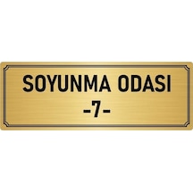 Metal Yönlendirme Levhası, Departman Kapı Isimliği Soyunma Odası 7 10x20 Cm Altın Renk