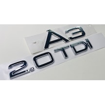 Audi A3 2005 - 2017 2.0 Tdi Arka Bagaj Yazısı Krom Set
