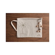 Palm Makyaj Çantası Organizer 15 20 Cm Fermuarlı Ham Bez Ekru - 834132106 Ekru - 834132106