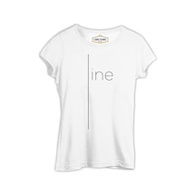 Just A Line Beyaz Kadın Tshirt 001